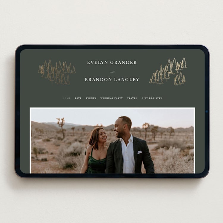 "Peaks" - Wedding Website in Hunter by Sarah Brown - Desktop Design