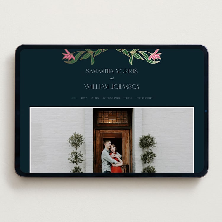 "Gilded Tapestry" - Wedding Website in Midnight Garden by Simona Camp - Desktop Design