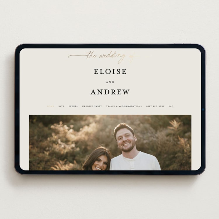 "silk" - Wedding Website in Linen by Pippa Shaw - Desktop Design