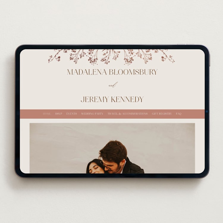 "Shining Florals" - Wedding Website in Almond by frau brandt - Desktop Design