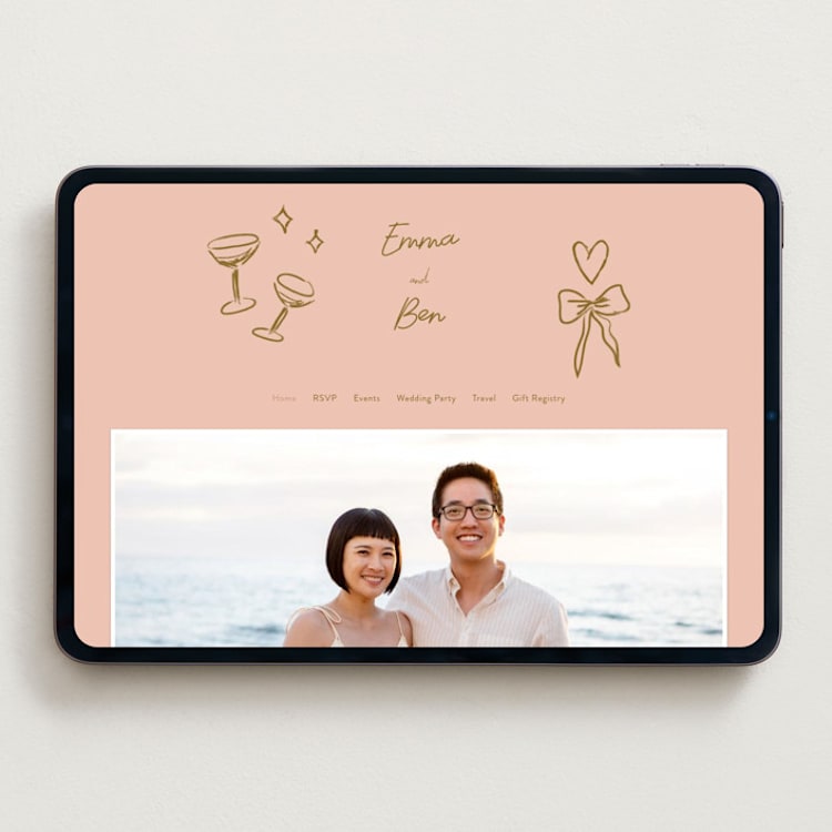 "Handwritten Letter" - Wedding Website in Butterscotch by Helena Vitto - Desktop Design