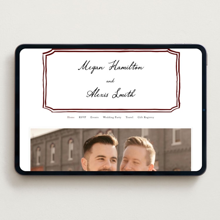 "Handwritten" - Wedding Website in Wine by Cass Loh - Desktop Design