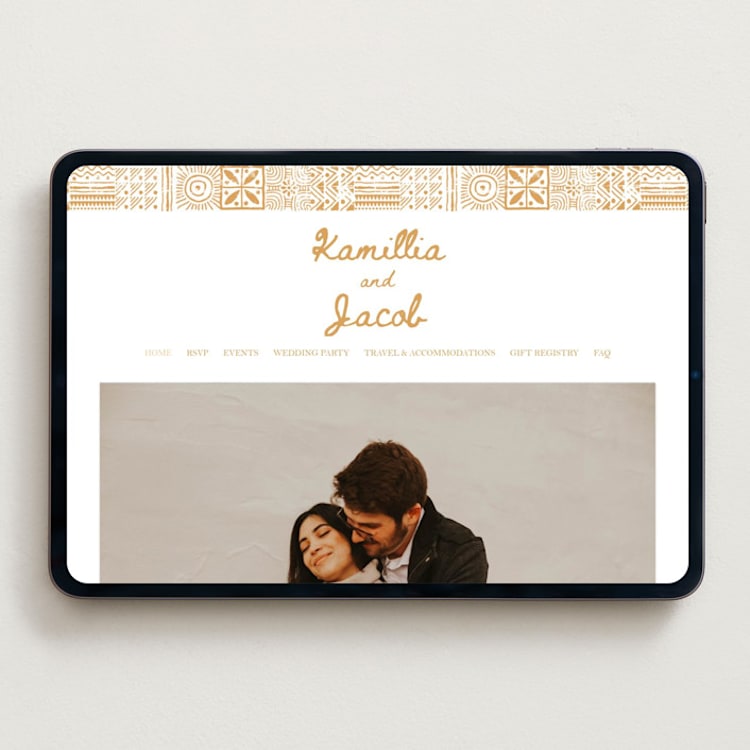 "Tribal Rythm" - Wedding Website in Amber by Selima Akhter - Desktop Design