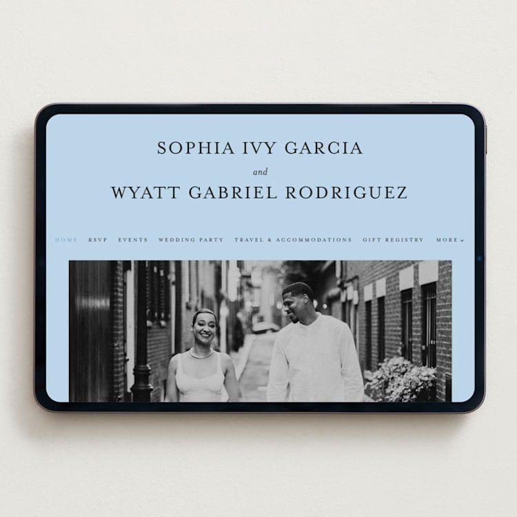 "Tarte Tatin" - Wedding Website in Sky by Blustery August - Desktop Design
