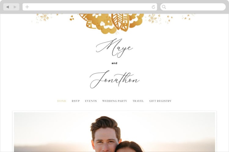 "Sparks" - Wedding Website in Sunshine by Corie Page - Desktop Design