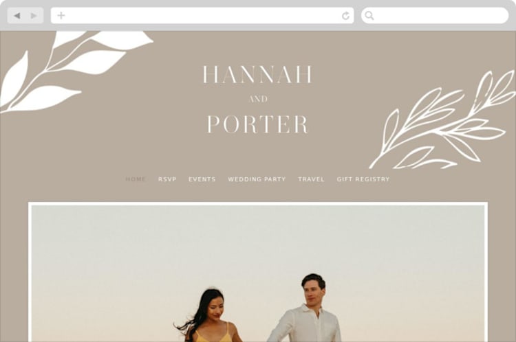 "Mystique" - Wedding Website in Linen by Ashley Rosenbaum - Desktop Design