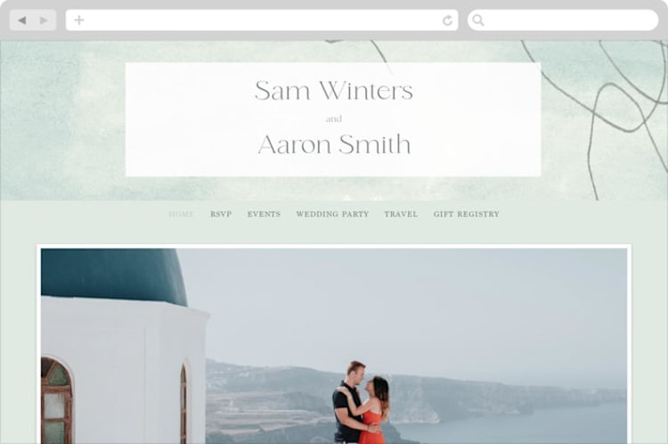 "Blue Jean Baby" - Wedding Website in Ocean by Chelsea Petaja - Desktop Design