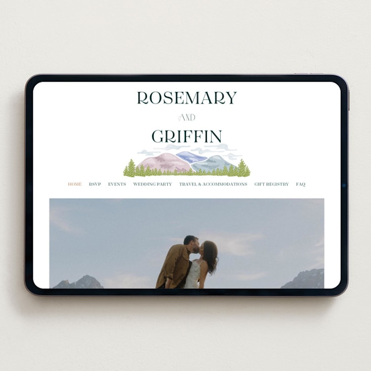 "River Valley" - Wedding Website in Pine by Paper Sun Studio - Desktop Design