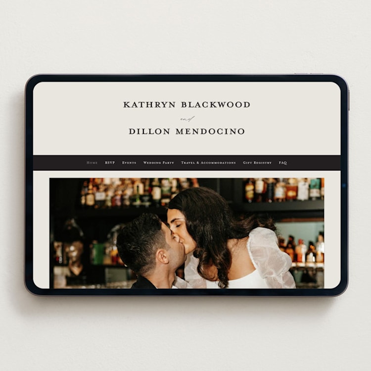 "Modern Monogram" - Wedding Website in Ecru by Erica Krystek - Desktop Design