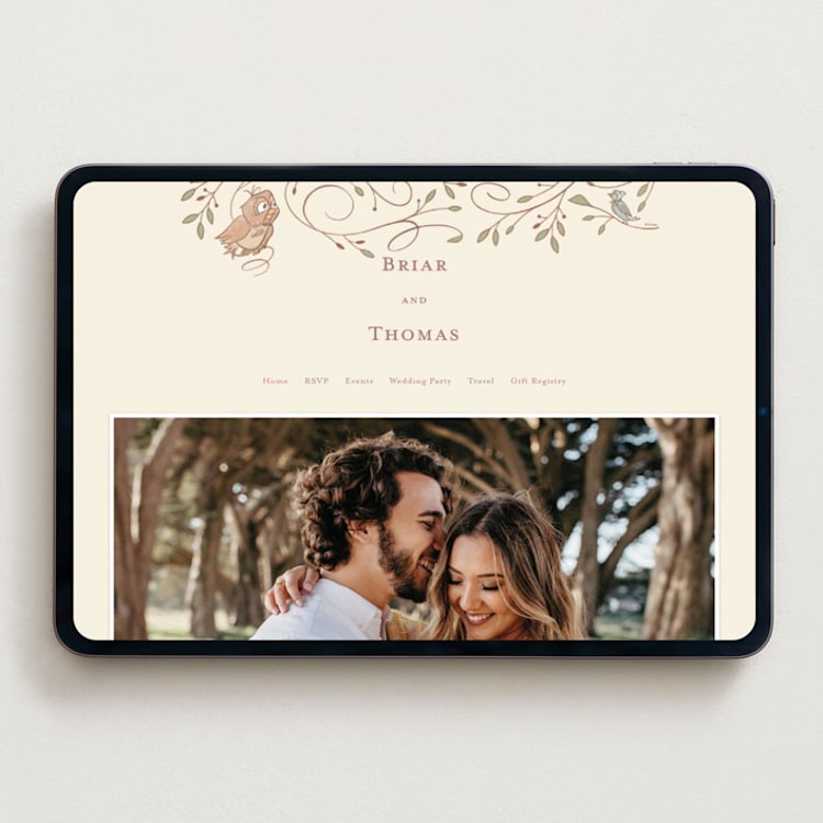 "Disney Storybook" - Wedding Website in Autumn by Morgan Ramberg - Desktop Design