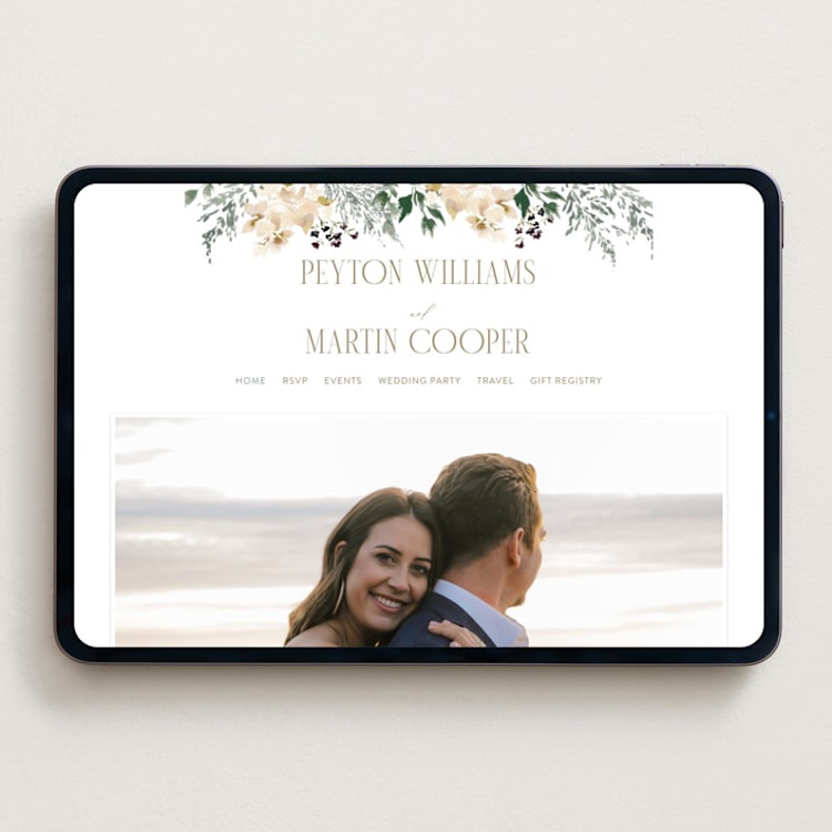 "Sprigs of Joy" - Wedding Website in Pearl by Leah Bisch - Desktop Design