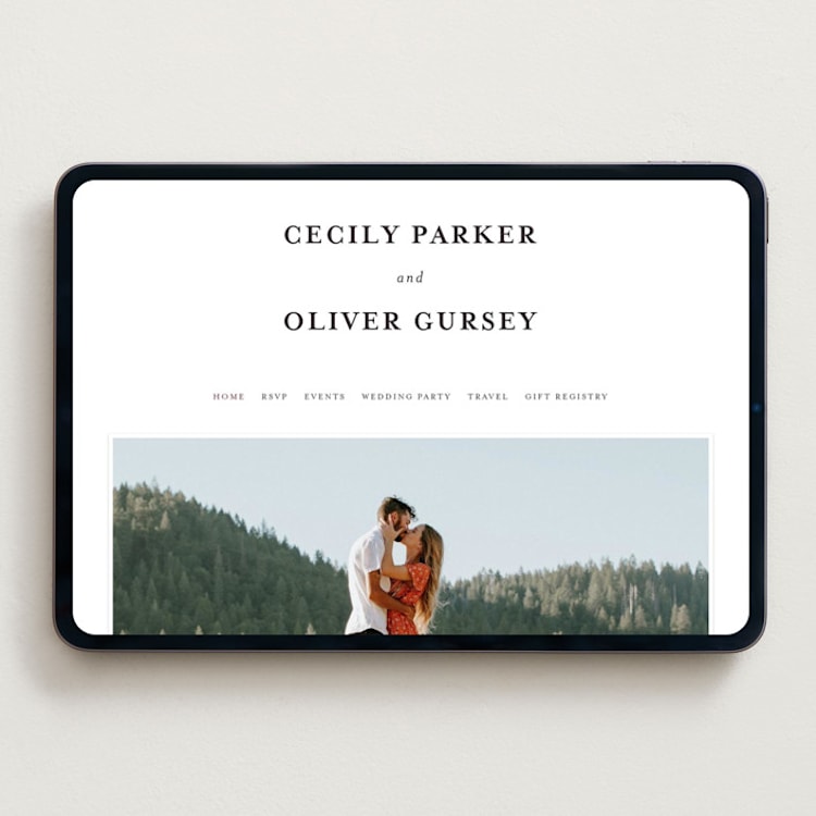 "Garland Monogram" - Wedding Website in Harvest by Angela Marzuki - Desktop Design
