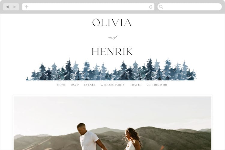 "Airy Mountain" - Wedding Website in Air by Janean Hinger - Desktop Design
