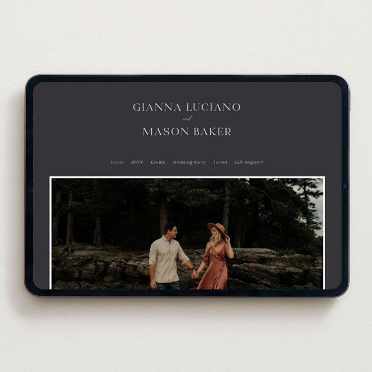 "Sector" - Wedding Website in Slate by Kaydi Bishop - Desktop Design