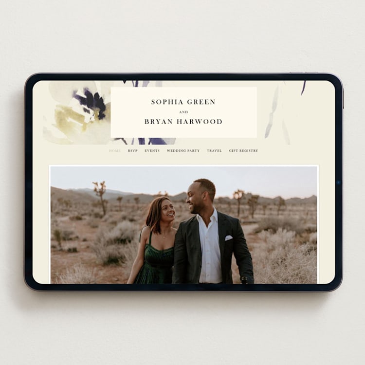"Linen and Cloth" - Wedding Website in Almond by Peony Rose Design - Desktop Design