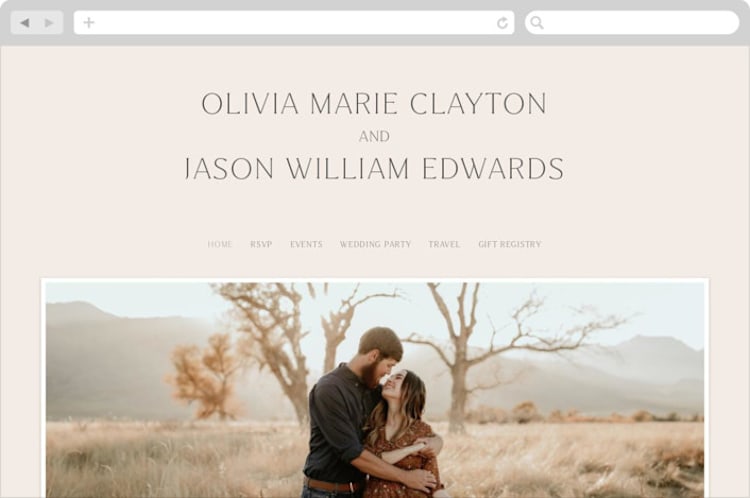 "Splendid" - Wedding Website in Ecru by Sandra Picco Design - Desktop Design