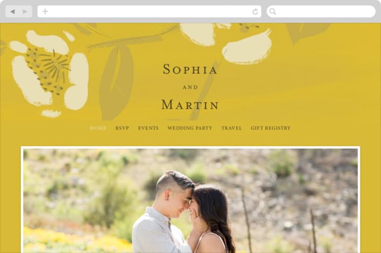 "sophia" - Wedding Website in Sunshine by Ani Somi - Desktop Design