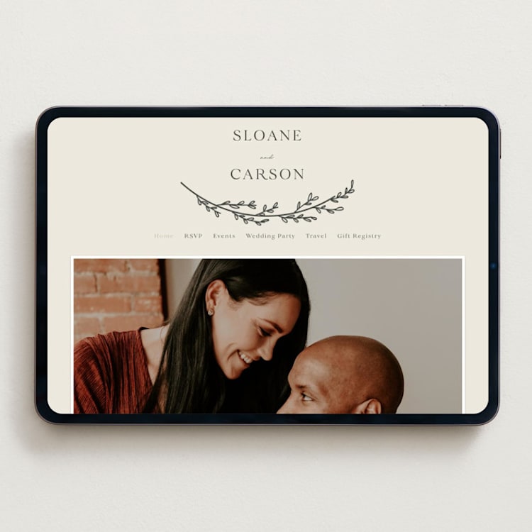 "Branched" - Wedding Website in Almond by Brianne Larsen - Desktop Design
