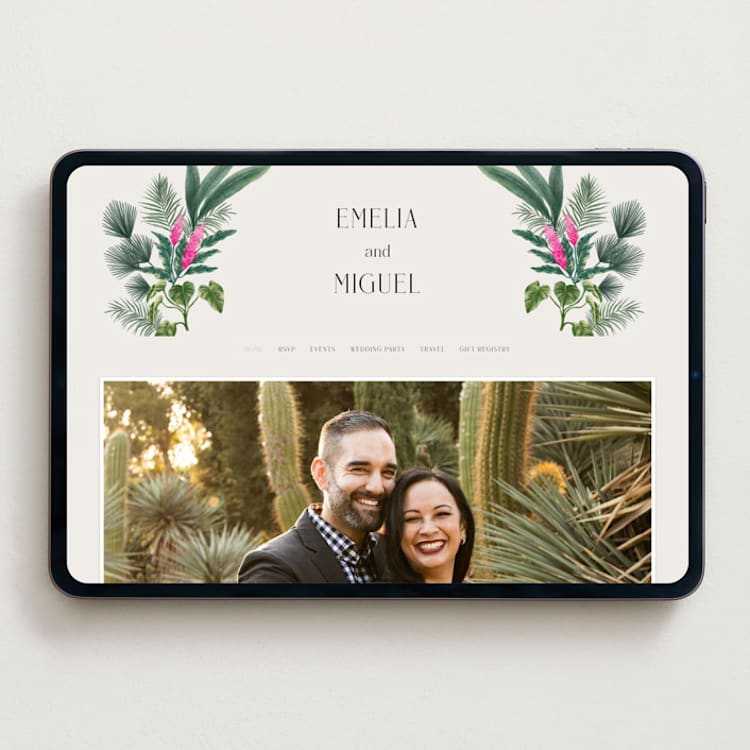 "Tropical garden" - Wedding Website in Palm by Elly - Desktop Design