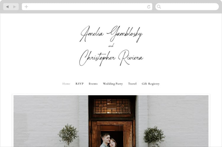 "Opera" - Wedding Website in Tuxedo by Jackie Mangiolino - Desktop Design