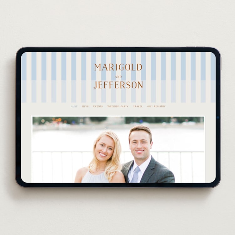 "Stripes" - Wedding Website in Wave by Kelly Watkins - Desktop Design