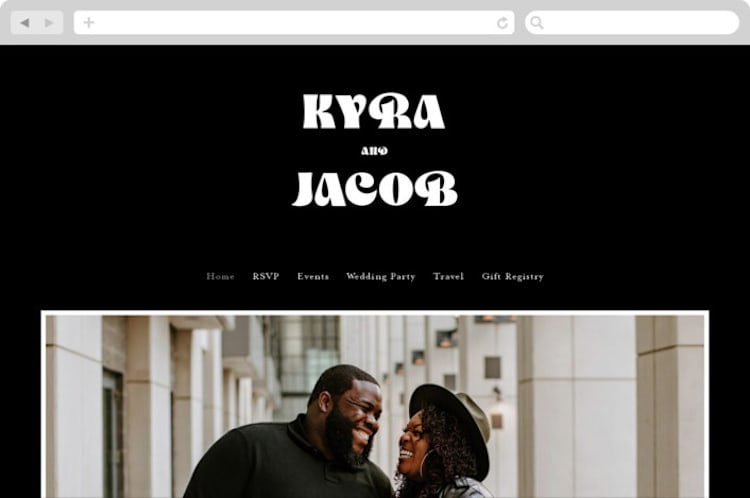 "boba" - Wedding Website in Onyx by Up Up Creative - Desktop Design