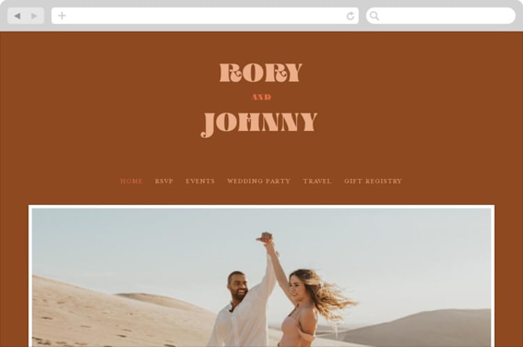 "rory" - Wedding Website in Rust by Alaina Cherup - Desktop Design