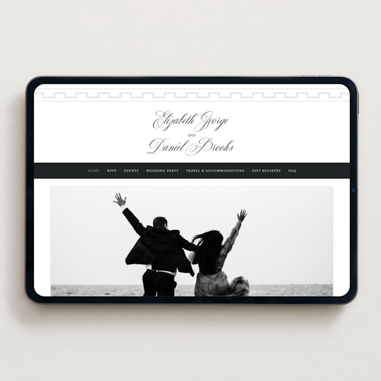 "Infinite" - Wedding Website in Soft Black by Alston Foster - Desktop Design