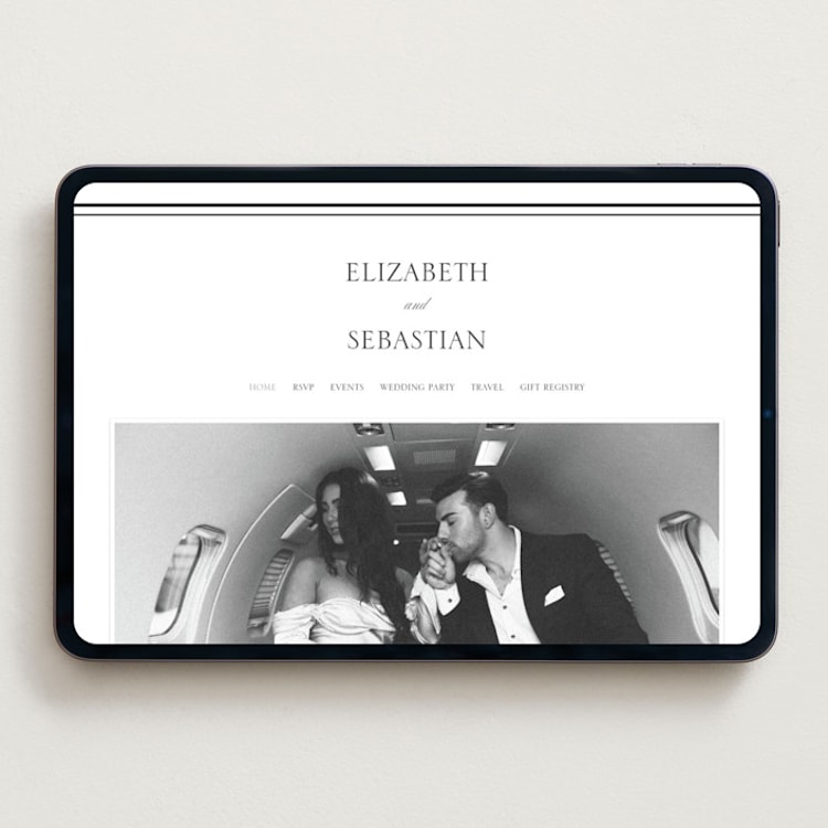 "Classic Frame" - Wedding Website in Soft Black by Nicole Walsh - Desktop Design