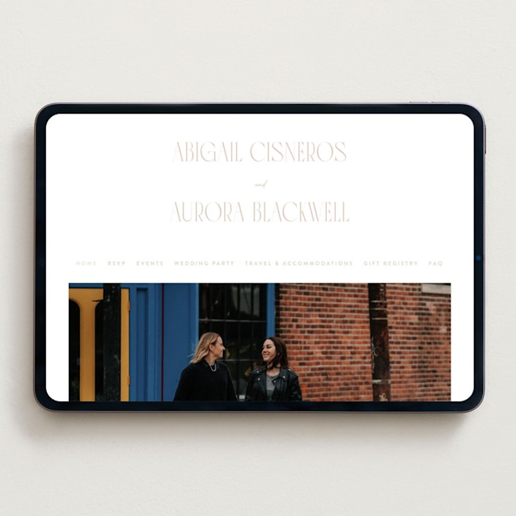 "title" - Wedding Website in Latte by JoAnn Jinks - Desktop Design