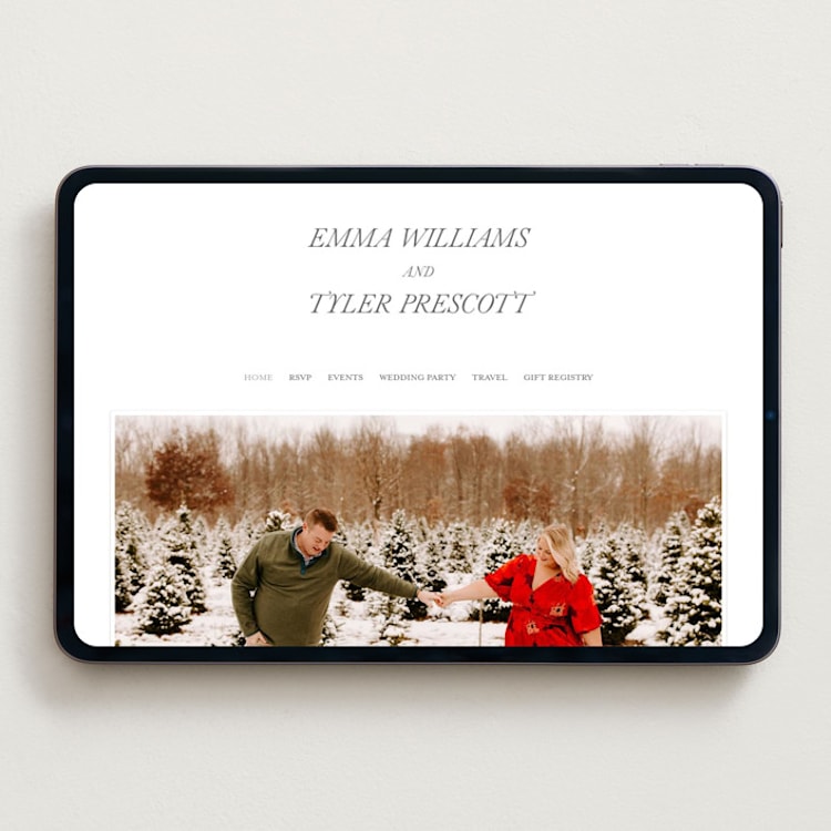 "Magnolia" - Wedding Website in Pewter by Eric Clegg - Desktop Design