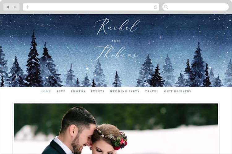 "Let It Snow" - Wedding Website in Celestial by Anastasia Makarova - Desktop Design