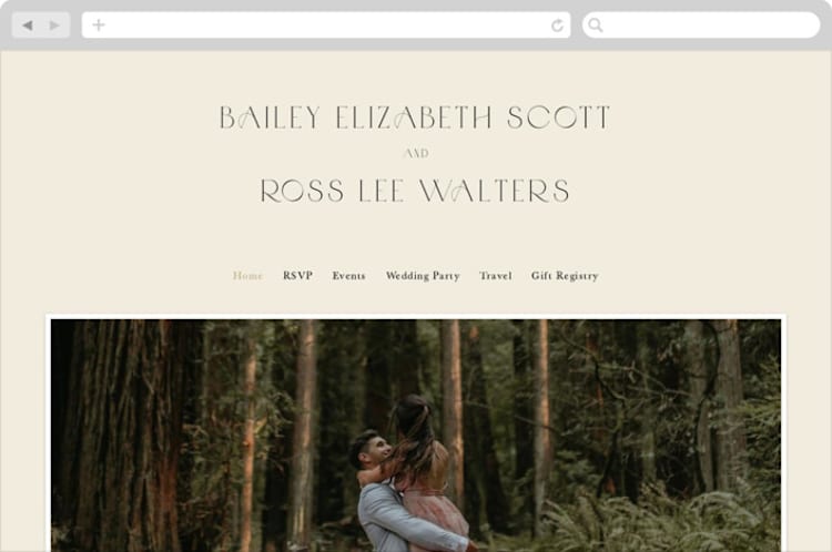 "Refined Beauty" - Wedding Website in Cream by Stacey Day - Desktop Design