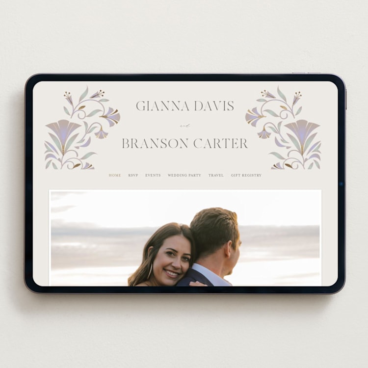 "Deco Nouveau" - Wedding Website in Vanilla by lori jacobs wemple - Desktop Design