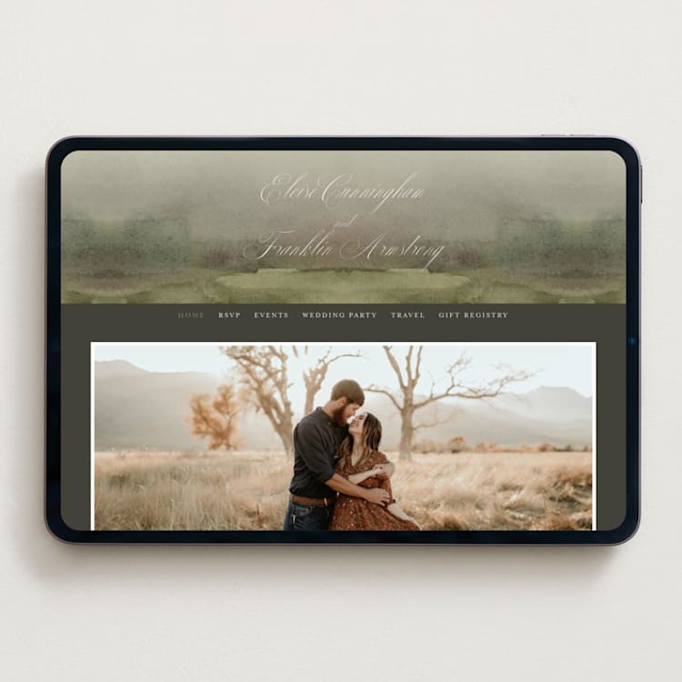 "Hillside" - Wedding Website in Graphite by Everett Paper Goods - Desktop Design