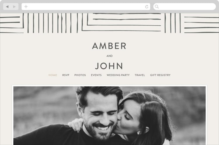 "Pattern Play" - Wedding Website in Pebble by Anelle Mostert - Desktop Design