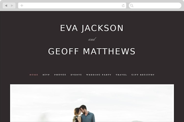 "Botanic" - Wedding Website in Midnight by kelli hall - Desktop Design