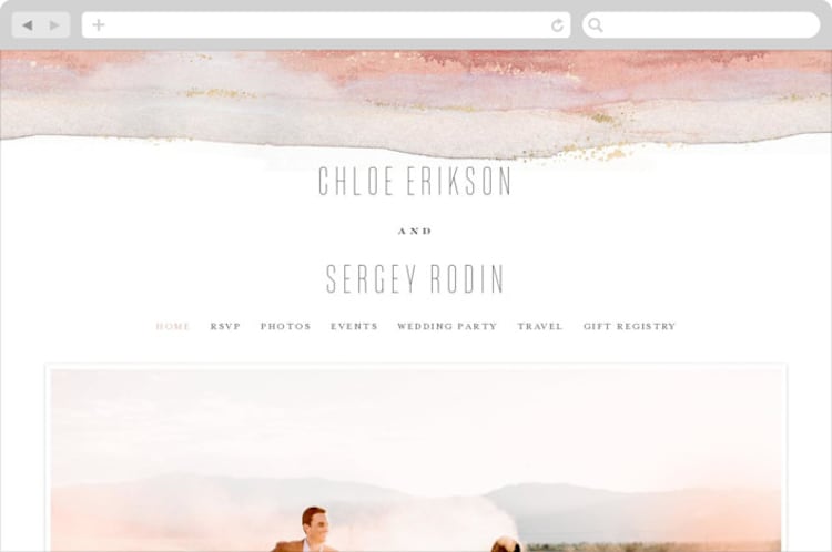 "Painted Desert" - Wedding Website in Sandstone by Hooray Creative - Desktop Design