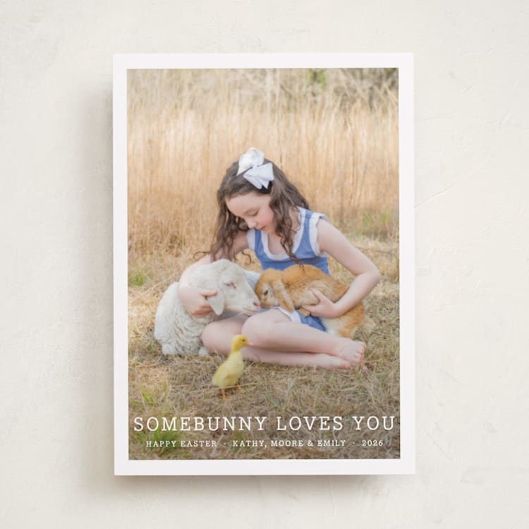 "Somebunny Loves You" - Easter Photo Cards in Pure White by Megan Davis - Front