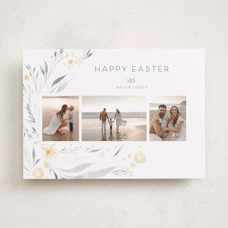 "Floral Trio" - Easter Photo Cards in Sunshine by Nicoletta Savod - Front