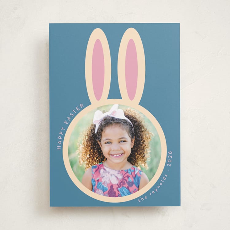 "Rabbit" - Easter Photo Cards in Cerulean by Morgan Kendall - Front