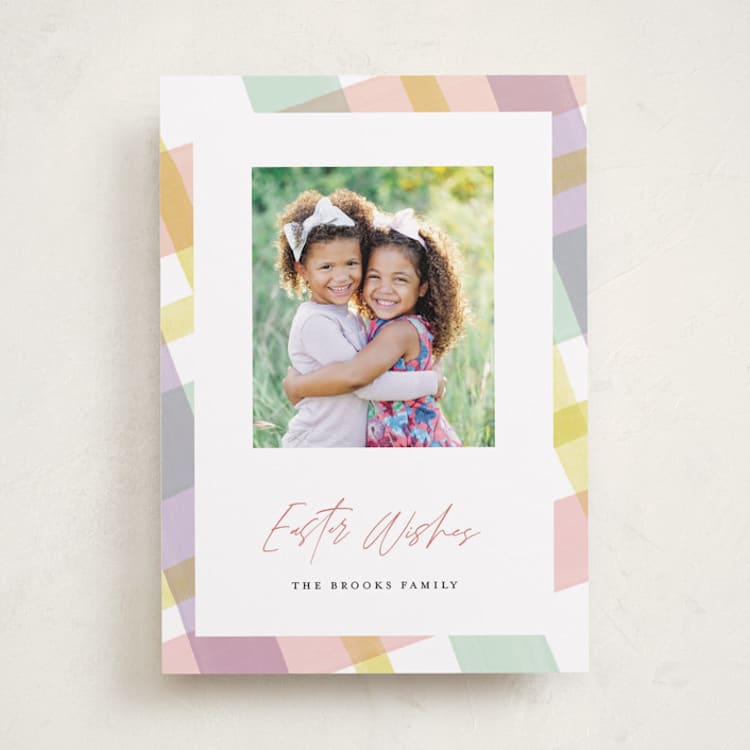 "Easter Wishes" - Easter Photo Cards in Candy by Pixel and Hank - Front