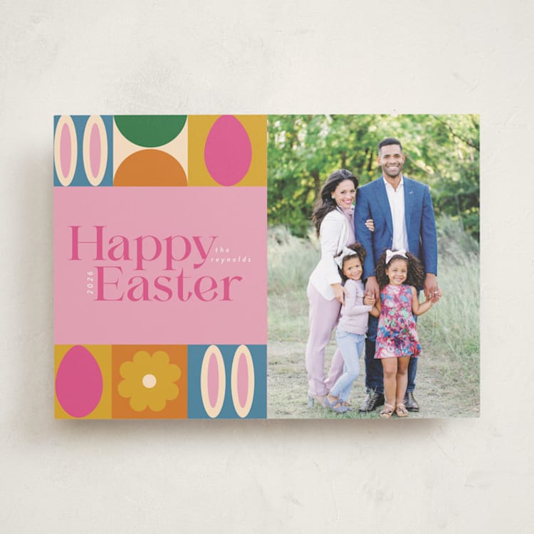 "Mod Easter" - Easter Photo Cards in Bubblegum by Morgan Kendall - Front