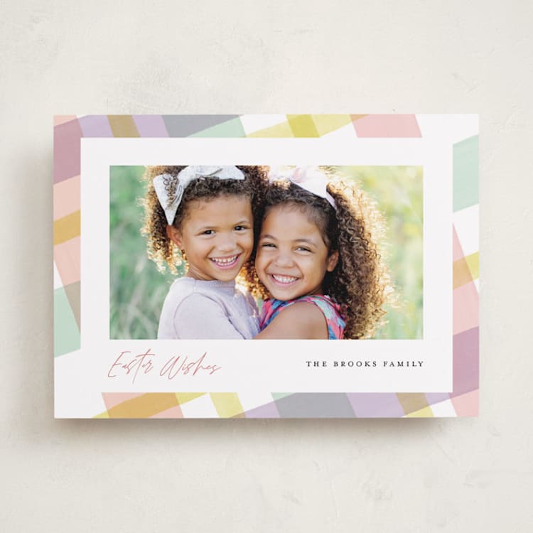 "Easter Wishes" - Easter Photo Cards in Candy by Pixel and Hank - Front