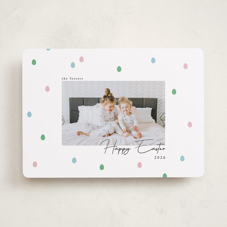 "Happy Eggs" - Easter Photo Cards in Grass by FRANI - Front