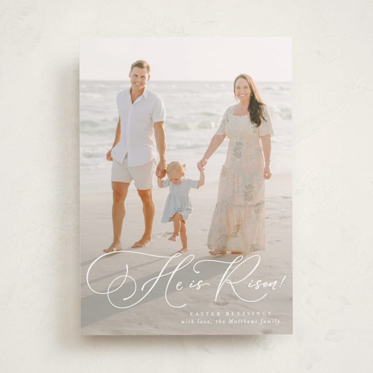 "Truly He is Risen" - Easter Photo Cards in Lily by Lea Delaveris - Front