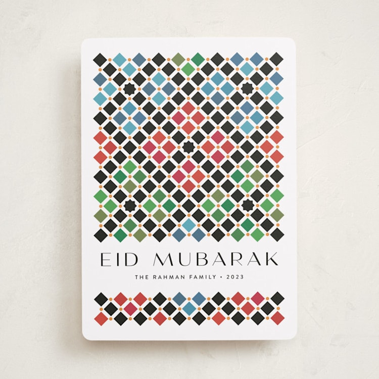 "Alhambra" - Eid Cards in Cinnabar by Kamala Nahas - Front