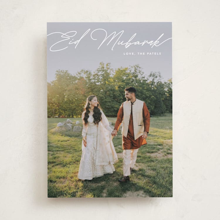 "Simple Script" - Eid Cards in Snow by Ellen Schlegelmilch - Front