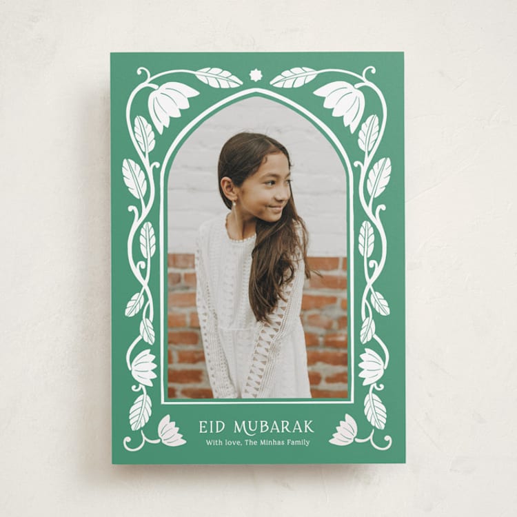 "Ornamental" - Eid Cards in Emerald by Inkblot Design - Front