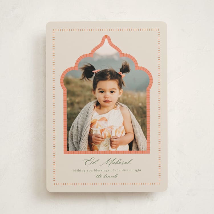 "Divine Light" - Eid Cards in Coral by Cindy Reynolds - Front